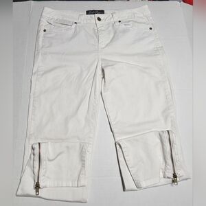 Susie Rose Jeans, Junior Size 11, White, Zipper At Bottom For Comfort